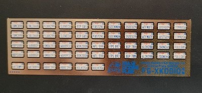 1/64 Metal California License Plates