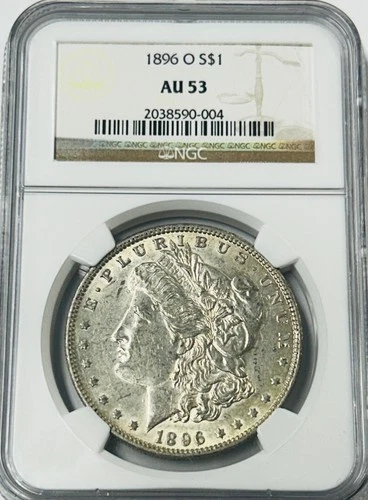 1896 O Morgan Silver Dollar NGC AU 53 Toned Reverse/Tougher Date Morgan