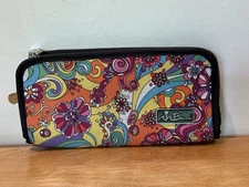 CLC Beach Neoprene Wallet, California Leash Co Psalm Quote EUC Groovy Multicolor
