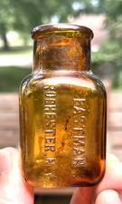 NICE SMALL AMBER EASTMAN PHOTO DEVELOPING BOTTLE ROCHESTER, NY 1905 ERA DUG L K
