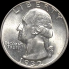 1932-P Washington Silver Quarter / Unc-BU
