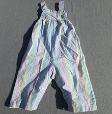 VTG Health-tex Baby Overalls 12M Pastel Striped Romper Made in USA 90s Easter