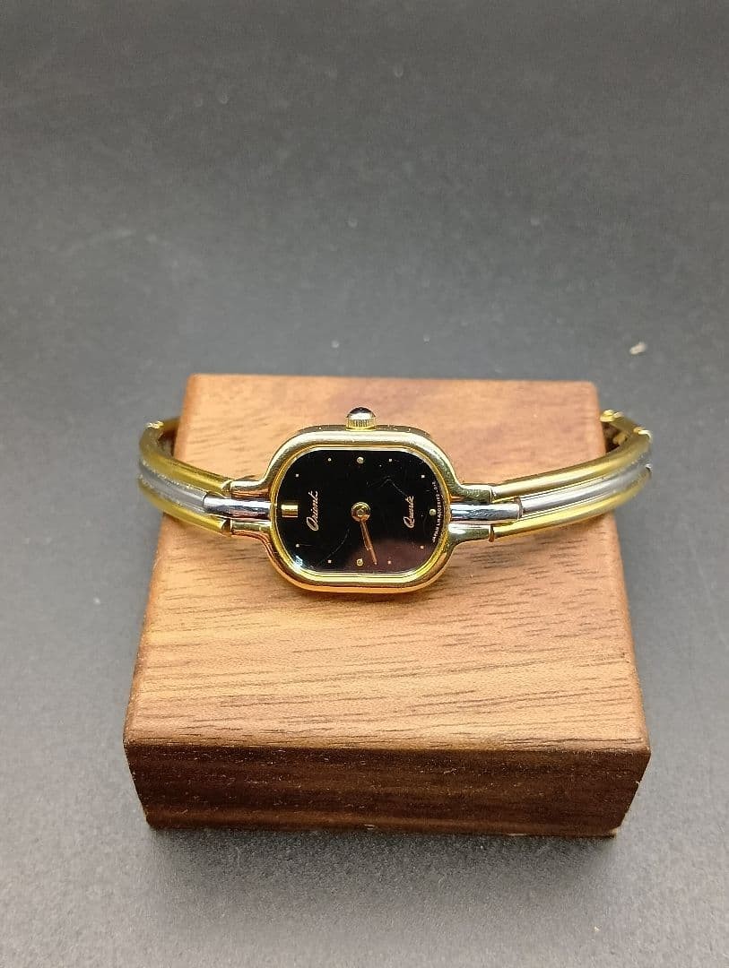 Orient Quartz Square Rectangular Watch Black Dial… - image 1