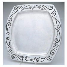 LENOX vassoio quadrato argento modello SPYRO 14', nuovo con etichetta