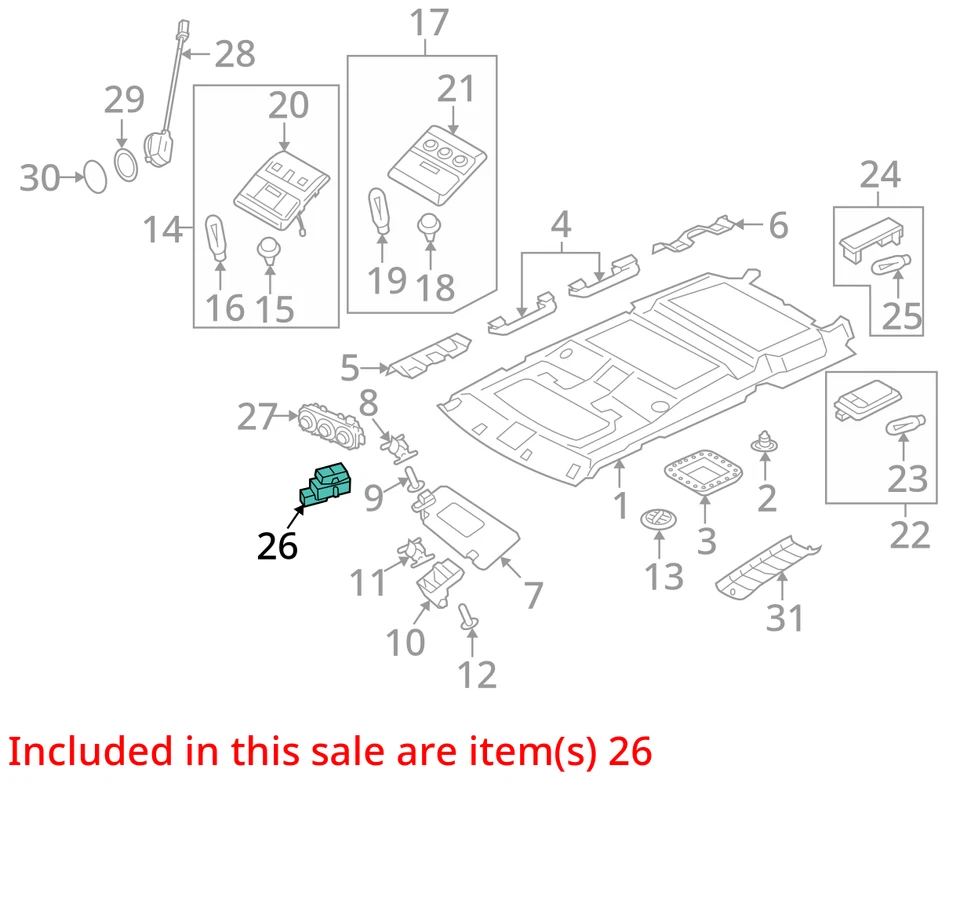 2005-2016 Land Rover Range Rover Sport Sunroof Switch YUC500030PVJ - Image 3 of 4