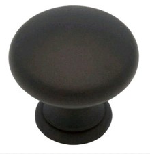 Liberty Classic Round 1-1/4" Matte Black Cabinet Knobs 8-Pack