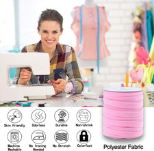 Bias Tape Double Fold 1/2 inch, Double Fold Bias Binding Tape 55 Yards Pink ...