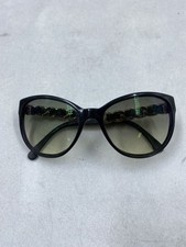 Chanel Black Chain Link Cat Eye Sunglasses