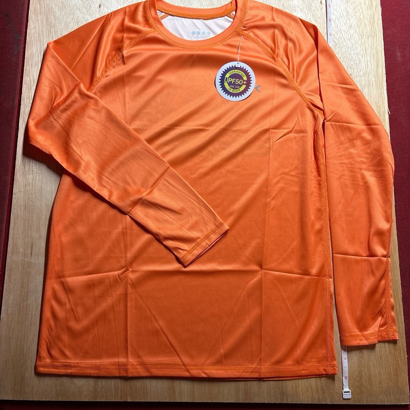 Orange long sleeve swim shirt boys /girls size L sports top UPF50+ #sportswear