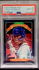 2020 Panini Donruss Optic - Diamond Kings Ronald Acuña Jr. #8 Black Prizm /25