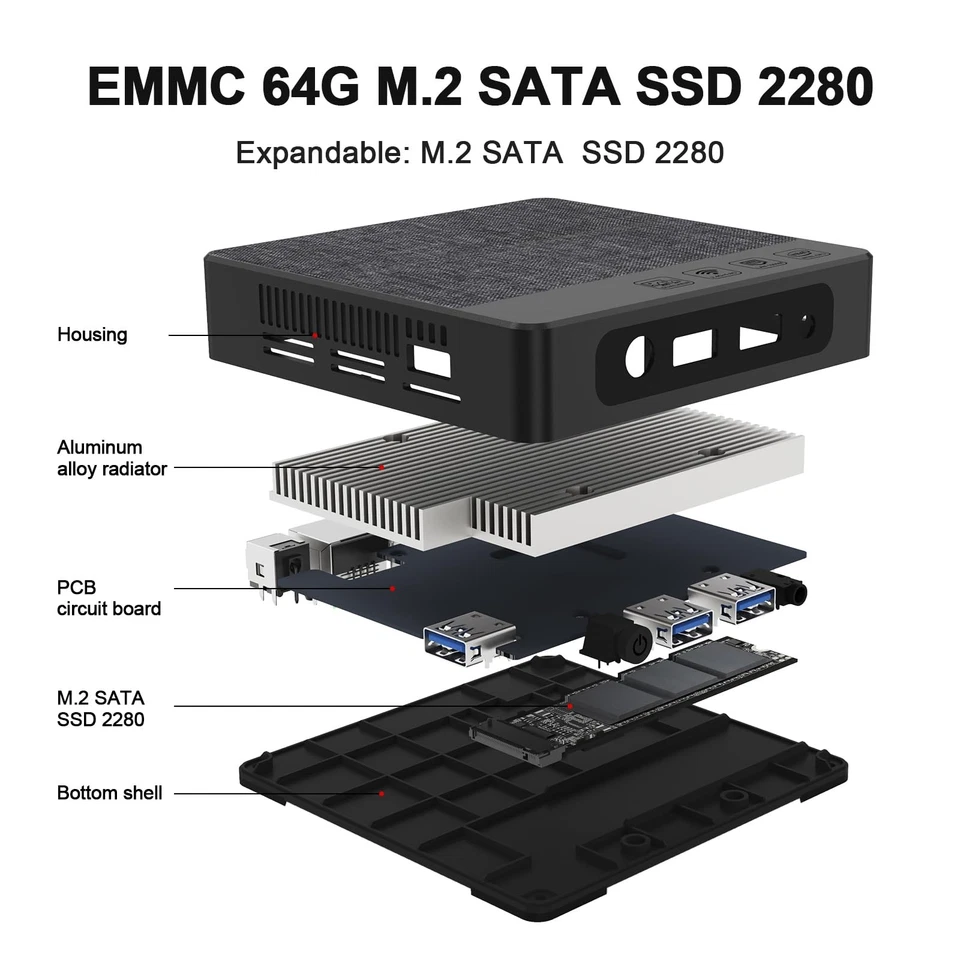 Mini PC Intel N4000, 6GB RAM 64GB Storage, Dual 4K HDMI, Compact Mini Desktop... - Image 3 of 4