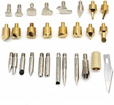 28-Piece Wood Burning Pen Tip and Stencil Set for Soldering and Carving