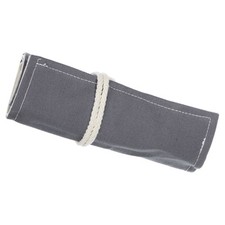 Handmade 24 Slots Roll Up Pencil Case, Canvas Pencil Wrap Pouch Gray
