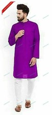 New Indian Cotton Mens Sold Kurta Loose Fit Plus Size Designer Kurta