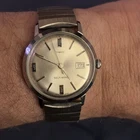 Vintage Timex Viscount Self Wind Date Watch 4114-3269 Chrome Stainless
