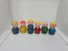 Vintage Fisher Price little people lot/6 wood woman/mom boys girls