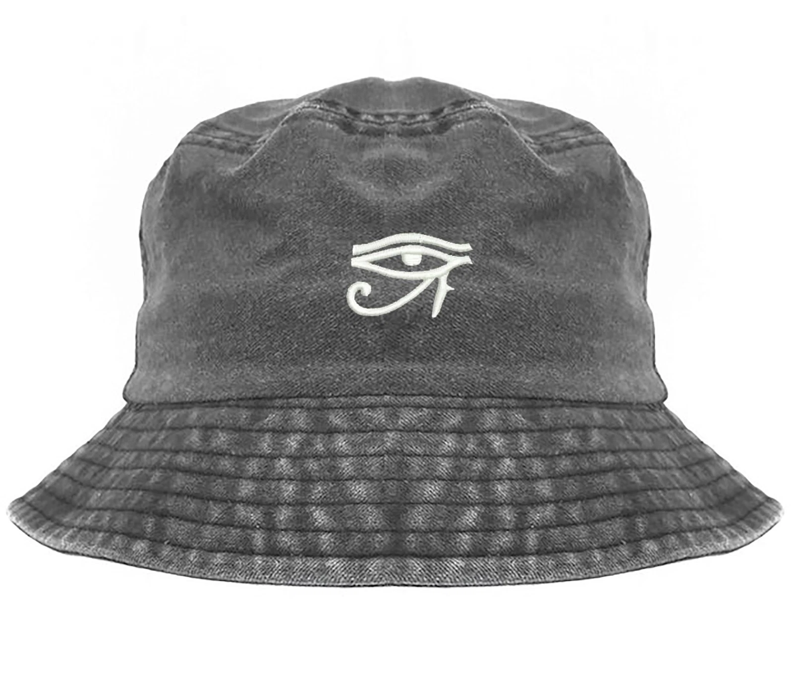 Eye of Ra symbol embroidered bucket hat
