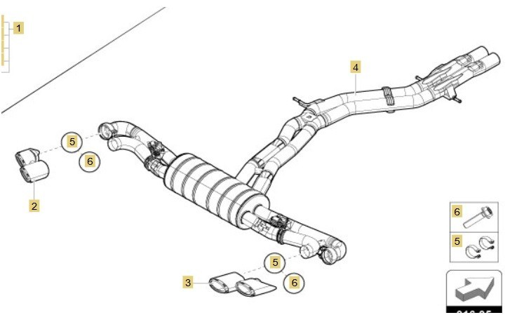 Genuine Lamborghini Urus SE Titanium Akrapovic Exhaust OEM # 4ML251057