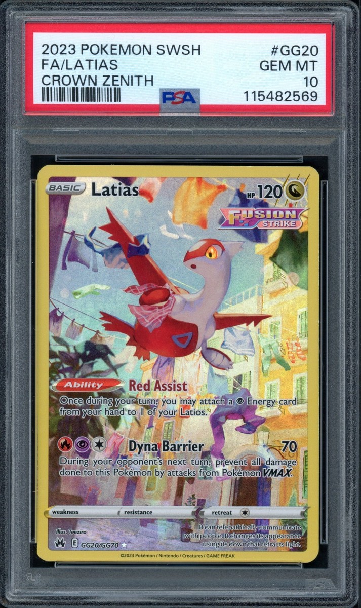 Pokemon PSA 10 Gem Mint Crown Zenith: Galarian Gallery Latias GG20