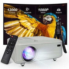 Projector,Mini Projector with Projector Stand,Bluetooth Projector 1080P Full ...