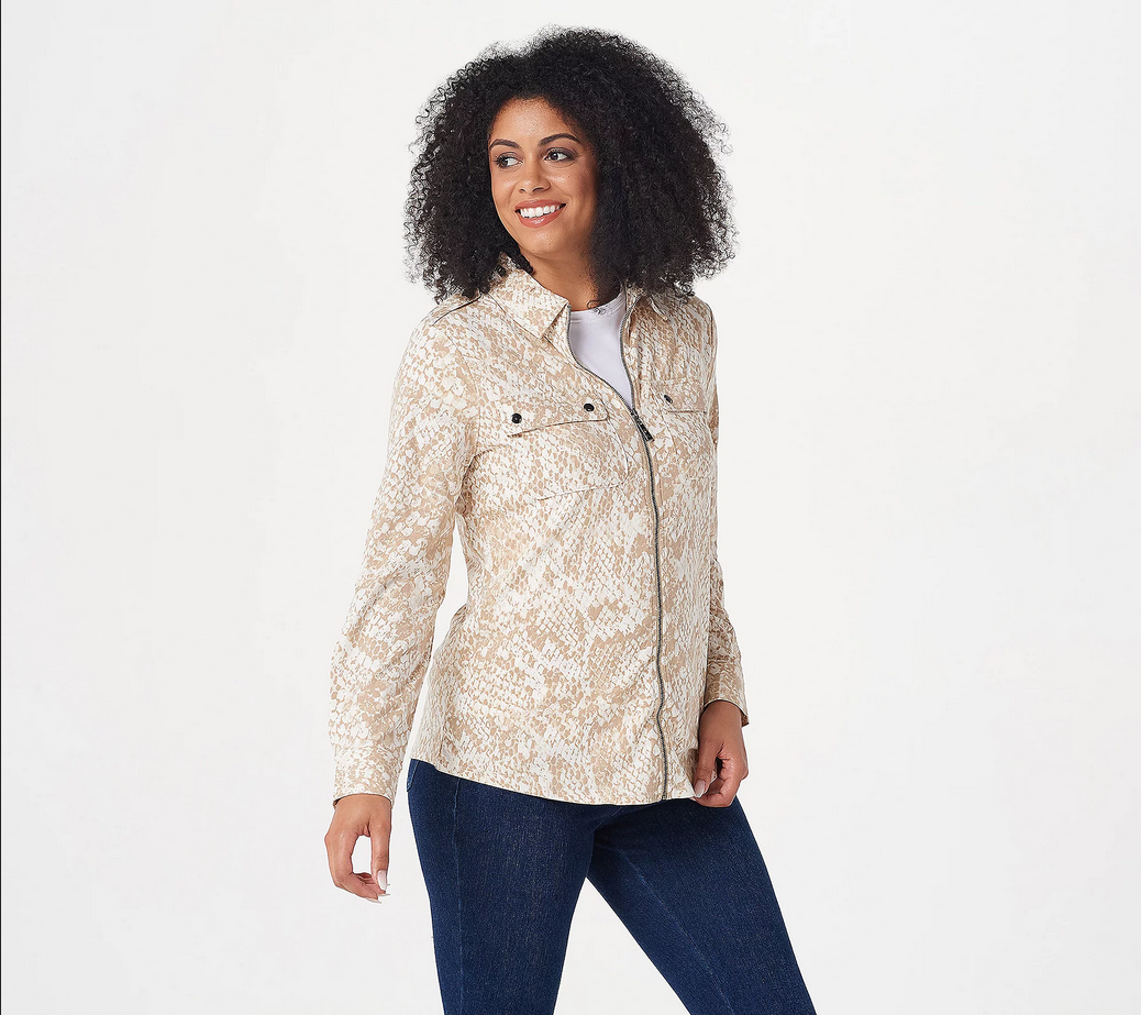 Belle by Kim Gravel TripleLuxe Knit Snake Print Utility