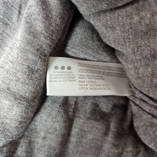 THREE DOTS Jacket Womens Medium Heather Gray Quilted Full Zip Sweatshirt Pockets - Picture 8 of 12