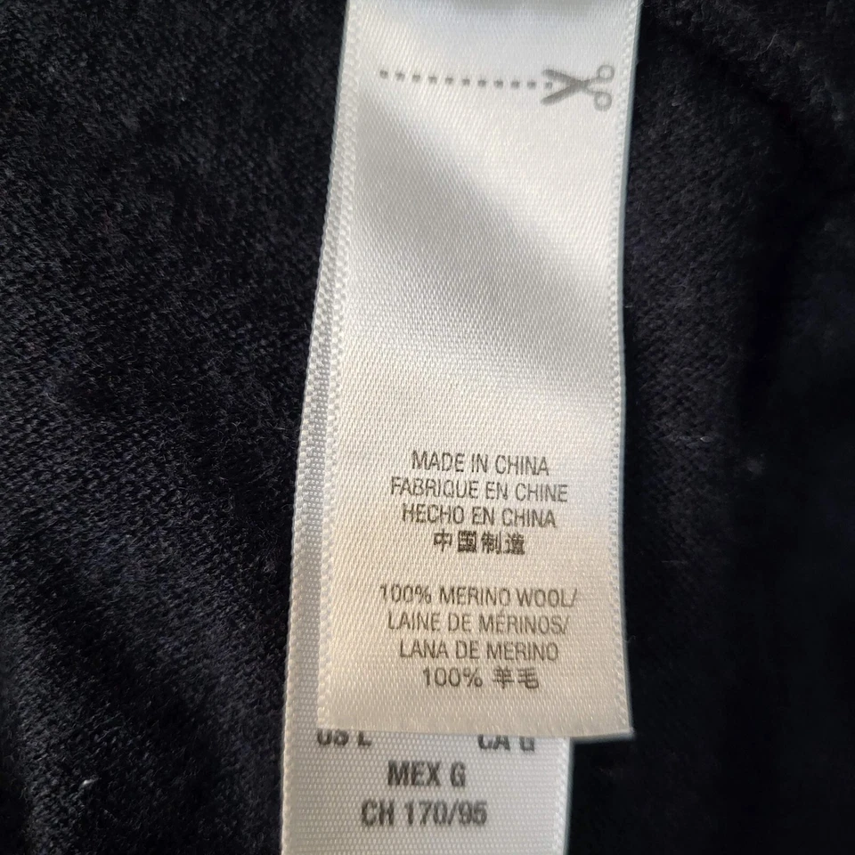 Suéter Juicy Couture Mujer Vestido Grande Negro Lana Merino Y2K Manga 3/4 Foto 3 de 4