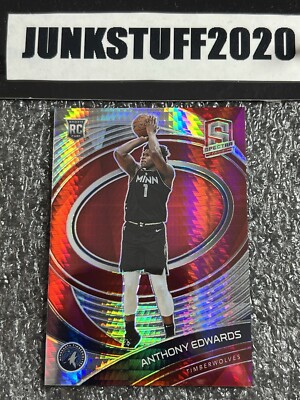 2020-21 Spectra Anthony Edwards Red Asia Prizm SP Rookie #101 rare hobby RC