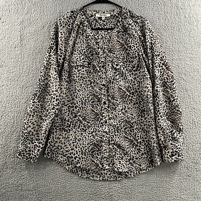 Daniel Rainn Womens Top Multicolor Size Small Animal Print 100% Polyester