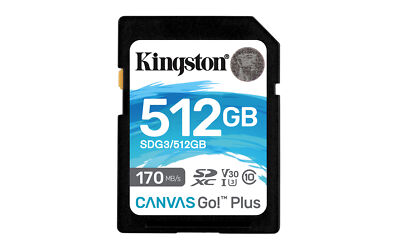 Kingston Canvas Go! Plus 512 GB SDXC, Speicherkarte schwarz, UHS-I (U3), Class 1
