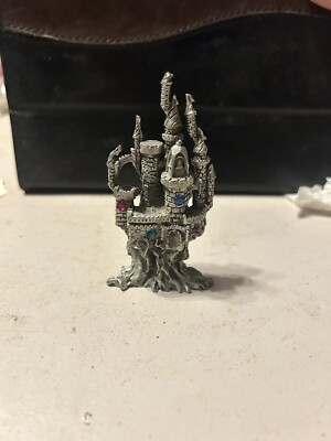 Vintage 1993 Comstock Pewter Castle w/ Gemstones 4381