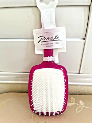 JANEKE 1830 Made in Italy Pink Color Summer HAIR BRUSH Nylon Bristle 9''x4'' NEW