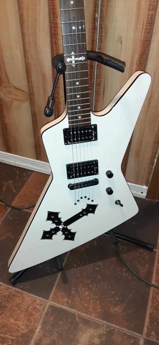 Dean Bret Michaels Signature Z White Explorer 6 String Electric