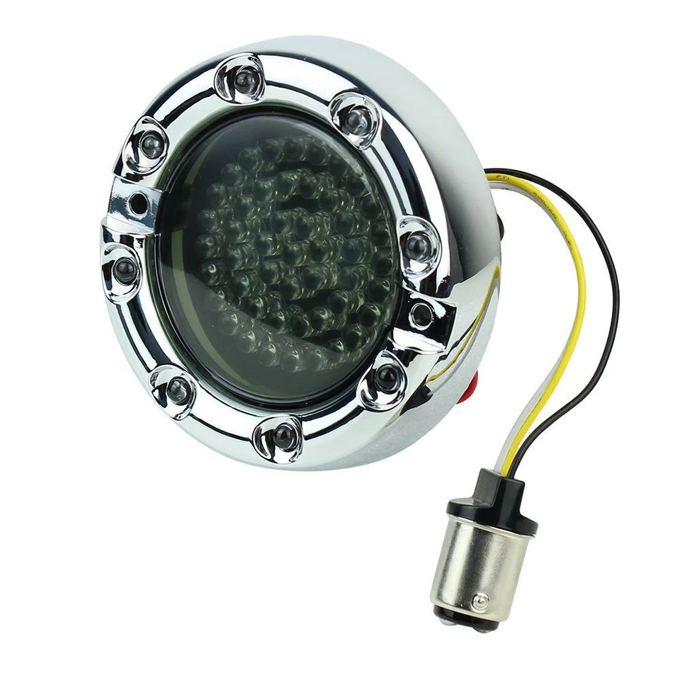 Luces Eagle 3 1/4" Harley LED señales de giro delanteras blanco anillo de ajuste cromado Foto 4 de 4