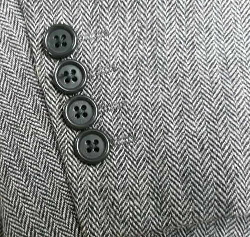 Austin Reed Grey Wool Cashmere Herringbone Suit Jacket -Mens 42R Made In England - Picture 10 of 12
