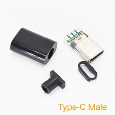 50sets Black USB 3.1 Type C USB C Male Plug DIY Connector Solder Housing Cover