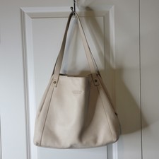 American Leather Stone And Company White Medium Hobo Shoulder Bag
