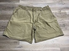Vintage Mens Duck Canvas Utility Shorts Workwear Wrangler Rugged Pleated Size 38