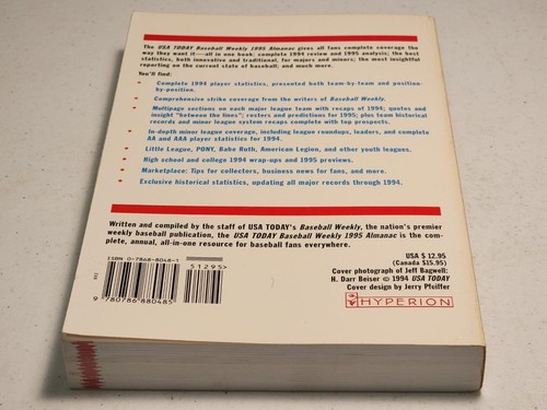 The U. S. A. Today Baseball Weekly, 1995 Almanac by U. S. A. Today Staff 1995 PB - Imagen 2 de 4