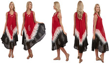 Ladies Womens Summer Floral Dress Umbrella Cut Sleeveless Top Tie Dye Maternity 