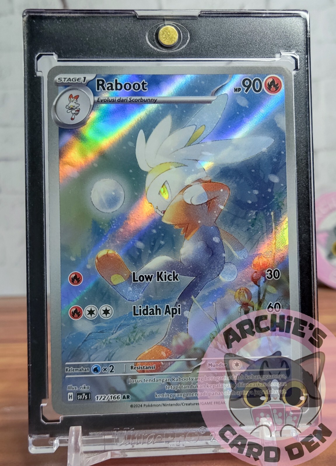 Pokemon Card Indonesia Raboot AR Foil SV7s 172/166 AR NEAR-MINT