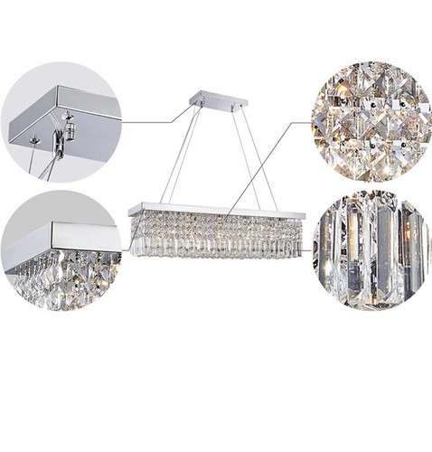 Saint Mossi 5 Light Crystal Raindrop Chandelier Flush mount ceiling Island Light - Picture 3 of 6