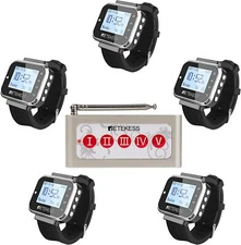 Retekess TD110 Restaurant Pager System 5 Watch Receivers 1 Calling Button Cafe