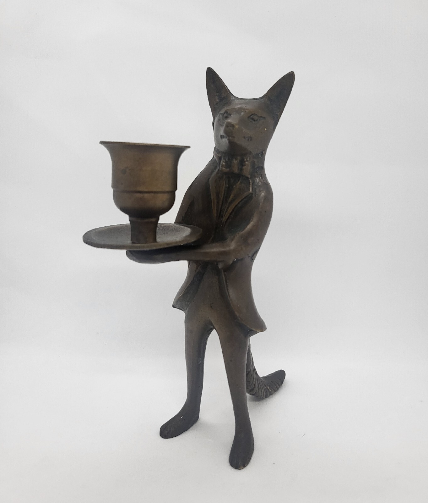 Anthropomorphic Brass Butler Fox Candle Holder eBay