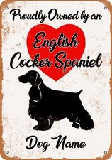 METAL SIGN - CUSTOM DOG NAME - English Cocker Spaniel - Vintage Look