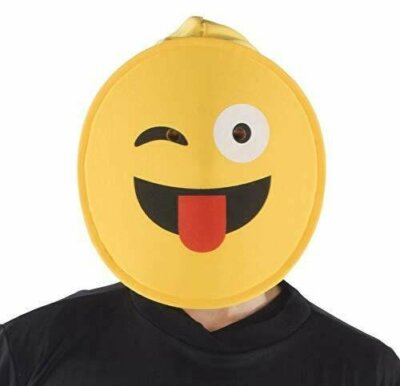 Dress Up America Face with Tongue Emoji Mask for Adults, (one Size)