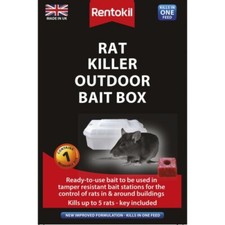 Image of Rentokil Rat Killer Outdoor Bait Box 16.8cmx26.8cm