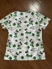 Disney Womens Happy St Patricks Day Scrub Top Mickey Mouse Clover White Green XS — photo 8