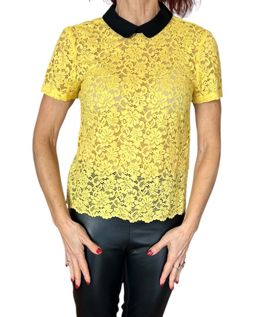 トップス SHEER FLAT COLLAR BLOUSE light yellow トップス SHEER FLAT COLLAR BLOUSE light yellow トップス
