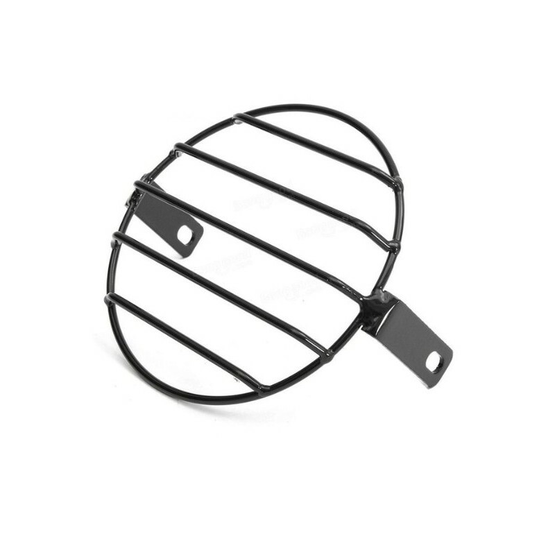 Grille de phare moto noire PRISON par BRAZOLINE en acier robuste
